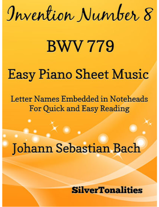 Book cover for Invention Number 8 BWV 779 Easy Piano Sheet Music