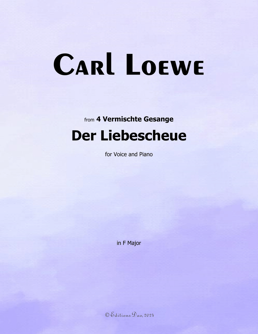 Der Liebescheue, by Carl Loewe, in F Major Voice scores gallery preview page 1