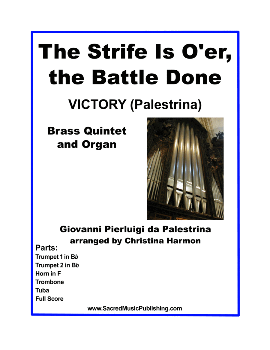 The Strife Is O'er, the Battle Done - Brass Quintet and Organ Brass Ensemble scores gallery preview page 1