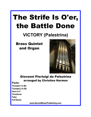 Book cover for The Strife Is O'er, the Battle Done - Brass Quintet and Organ