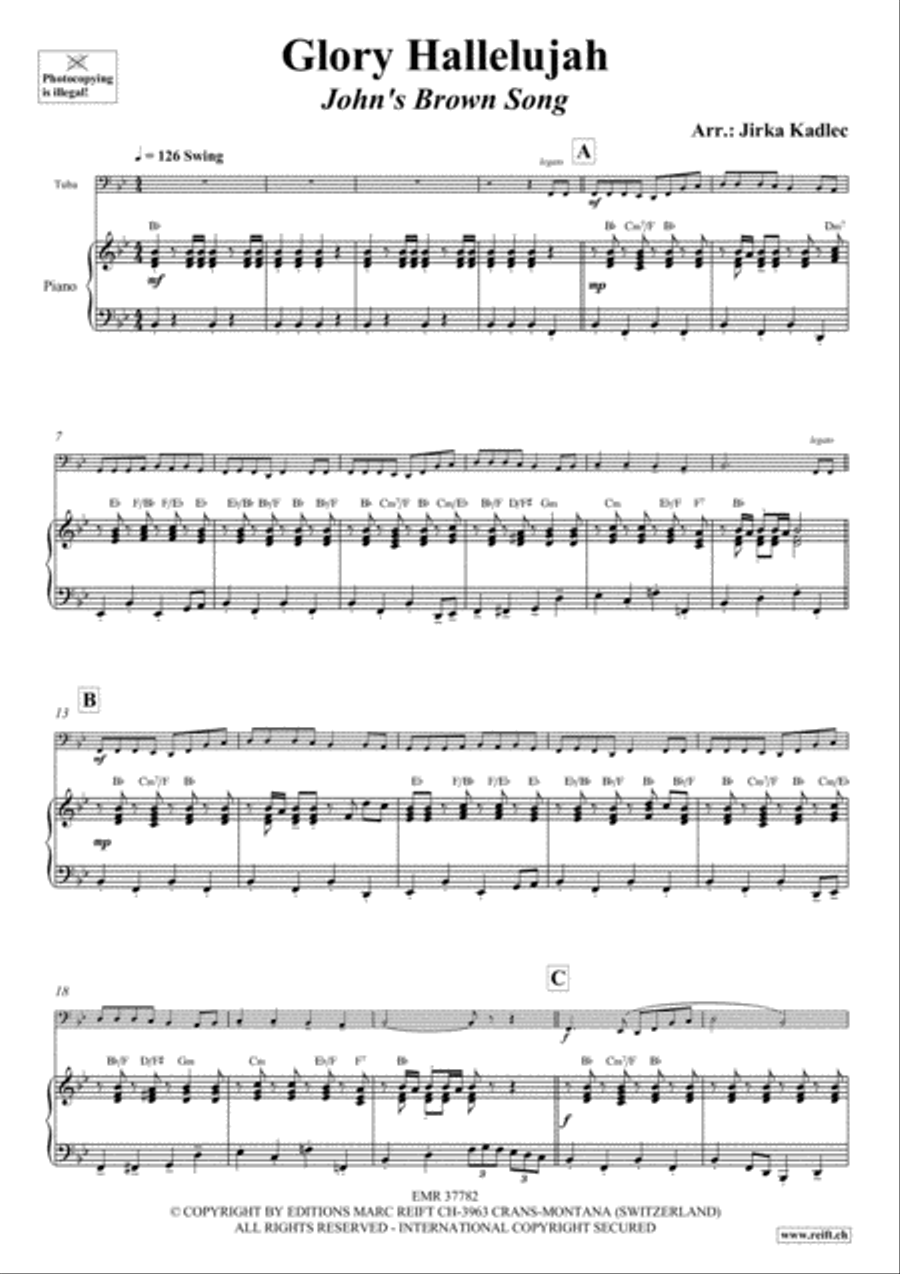 Glory Hallelujah Tuba scores gallery preview page 3