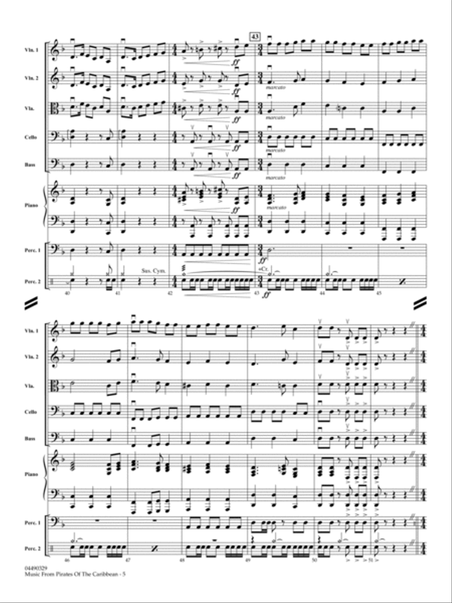 Music from Pirates Of The Caribbean (arr. Larry Moore) - Full Score String Orchestra scores gallery preview page 5