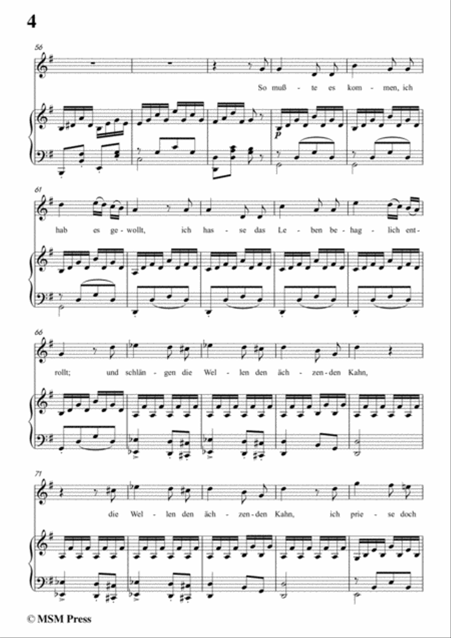 Schubert-Der Schiffer,Op.21 No.2,in G Major,for Voice&Piano Voice scores gallery preview page 6