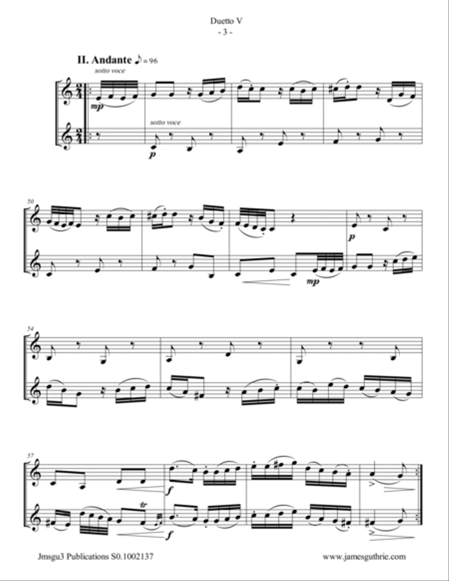 Stamitz: Duet Op. 27 No. 5 for French Horn Duo Brass Duet scores gallery preview page 3