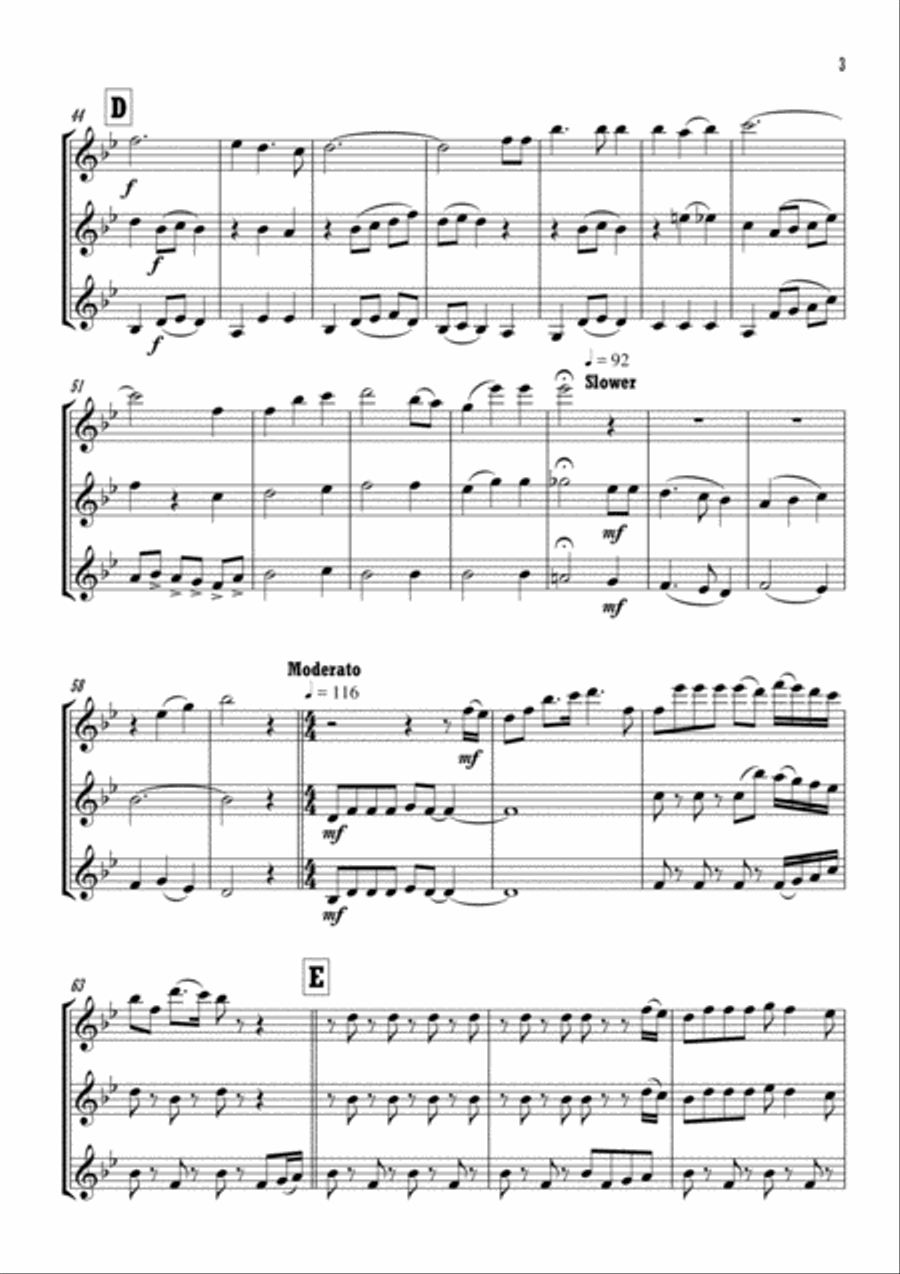 Way Out West Woodwind Trio scores gallery preview page 4