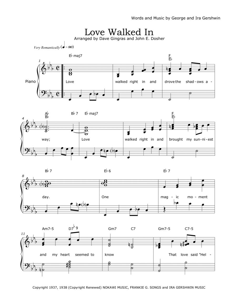 Love Walked In Voice scores gallery preview page 1