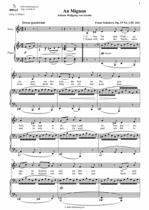 Book cover for An Mignon, Op. 19 No. 2 (D. 161) (D minor)