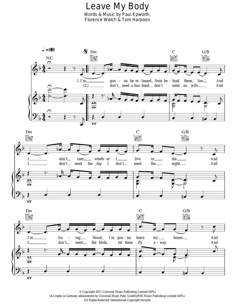Leave My Body Acoustic Guitar scores gallery preview page 1