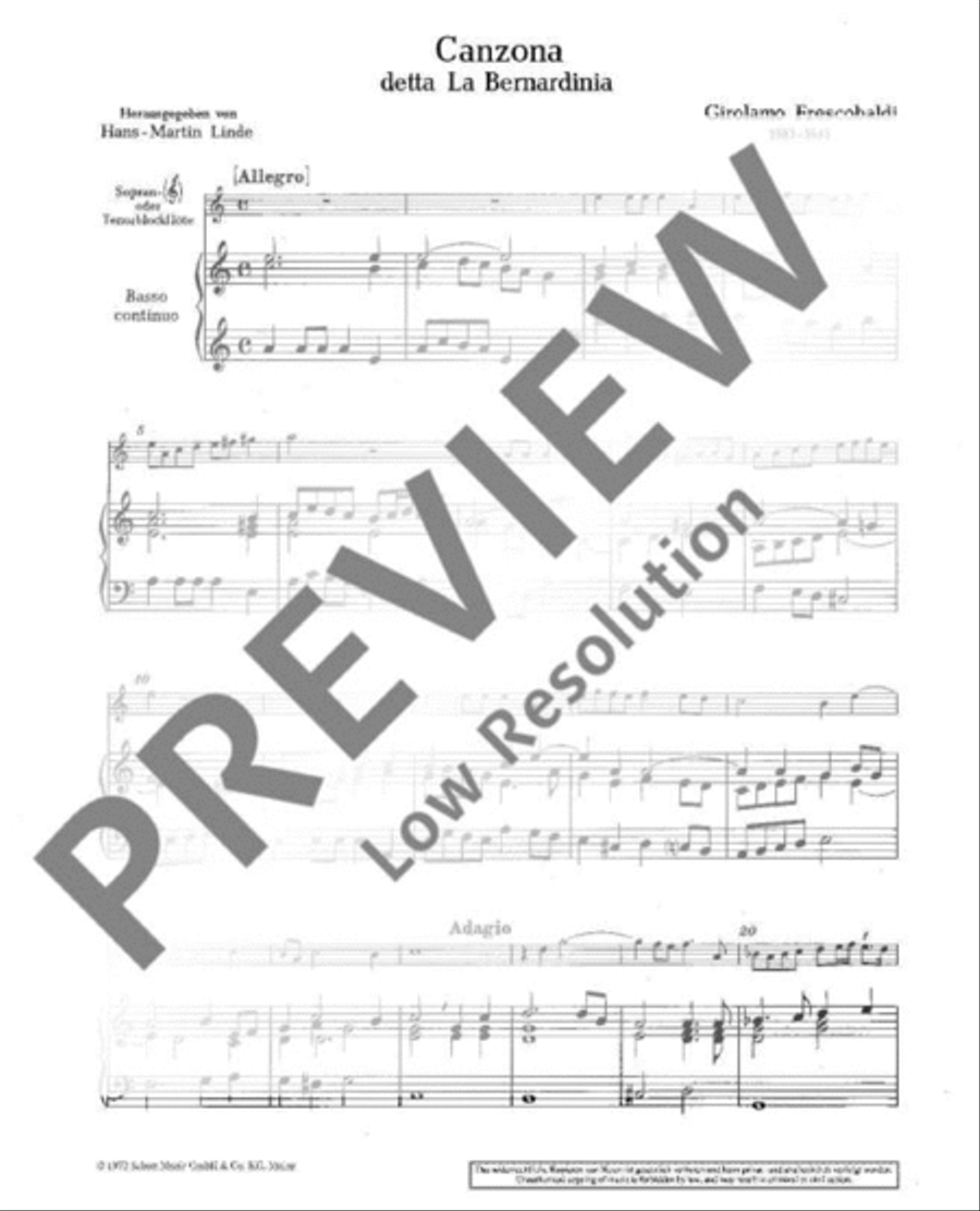 Venetian Music about 1600 Tenor Recorder scores gallery preview page 7