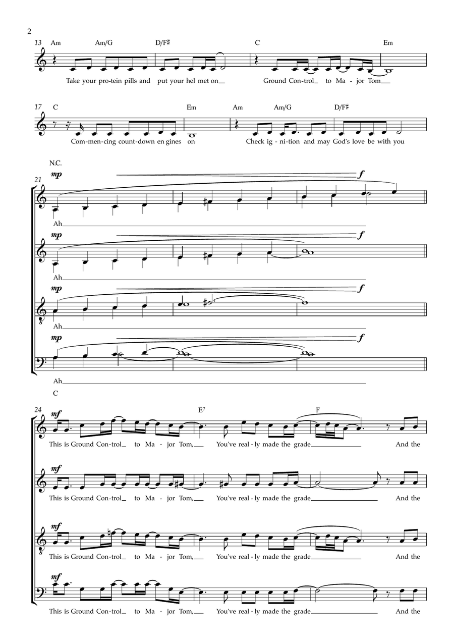 Space Oddity Divisi scores gallery preview page 2