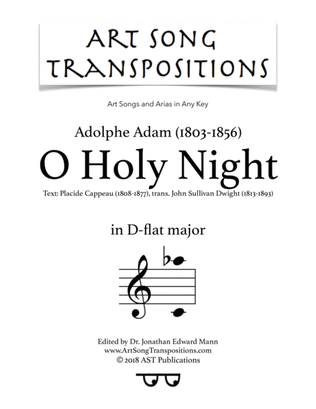 Book cover for ADAM: O Holy Night (transposed to D-flat major)