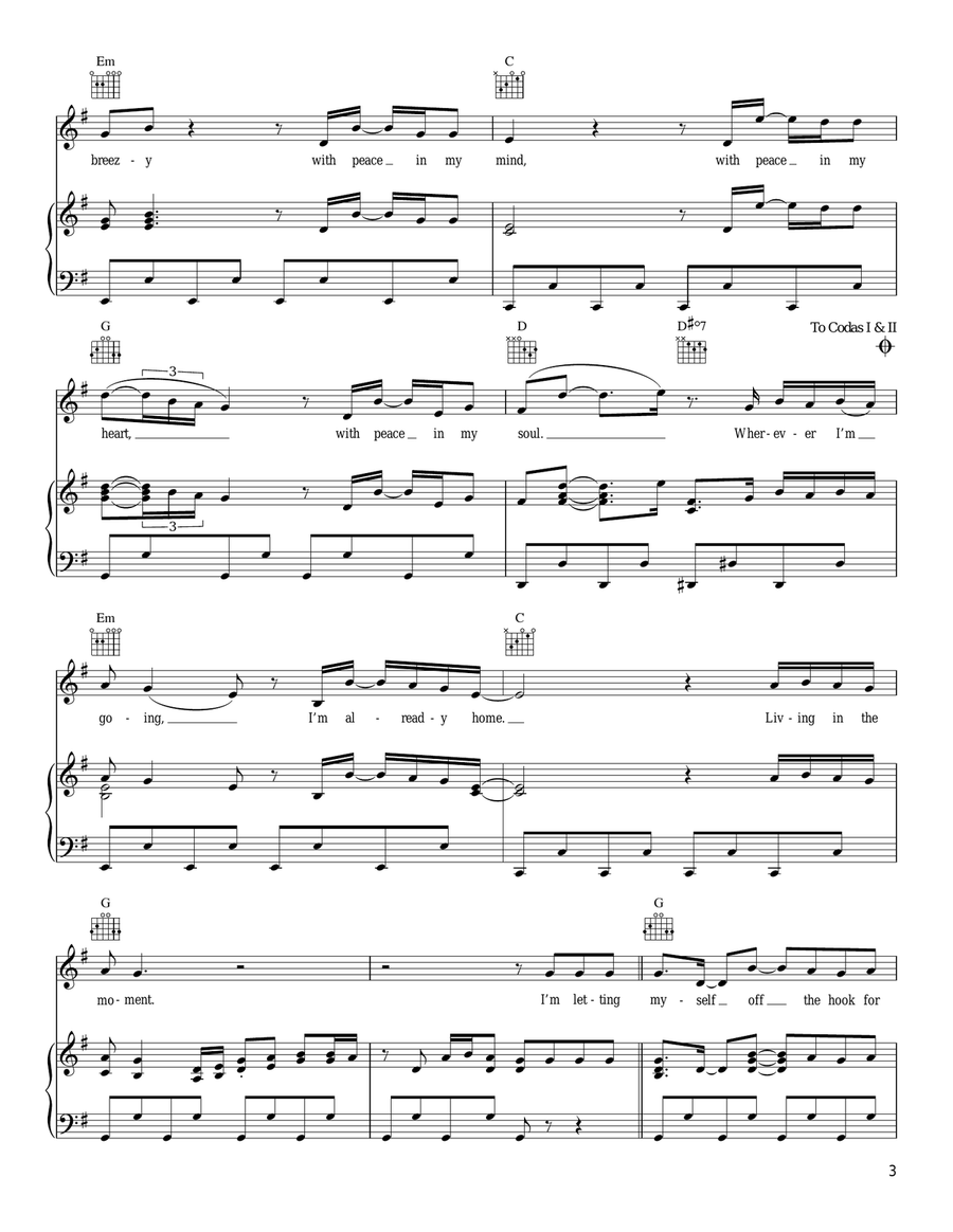 Living In The Moment Piano, Vocal, Guitar scores gallery preview page 3