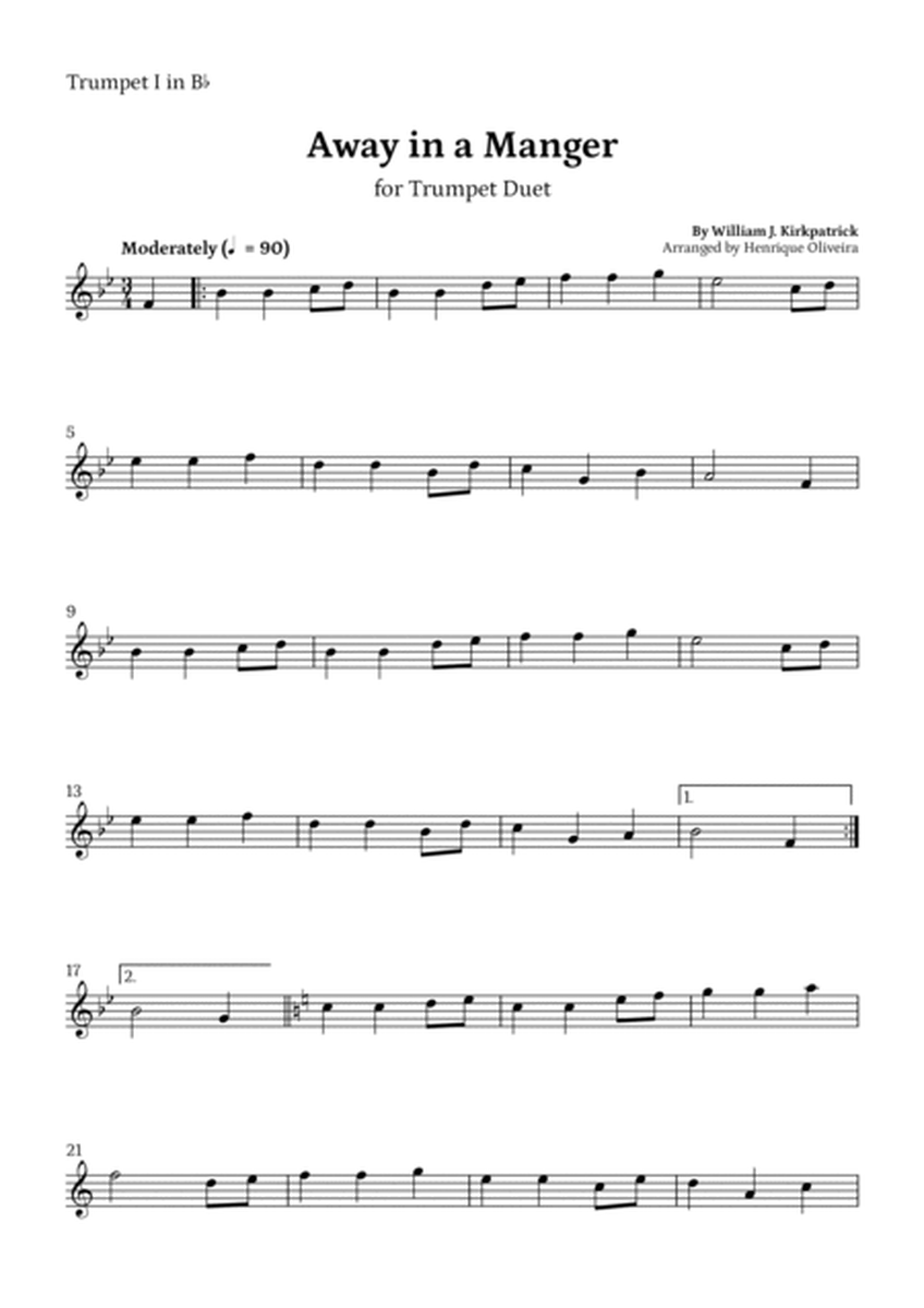 Away in a Manger (Trumpet Duet) - Beginner Level image number null