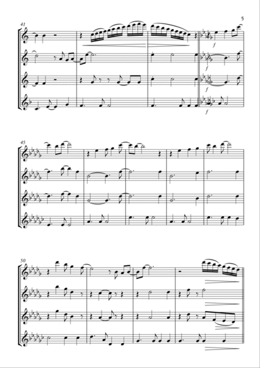 And I Love Her Flute Quartet scores gallery preview page 5