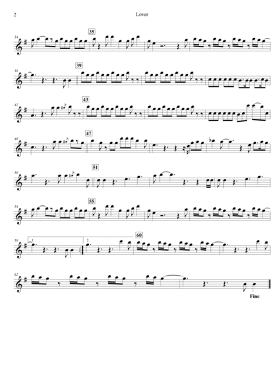 Lover Violin Solo scores gallery preview page 3