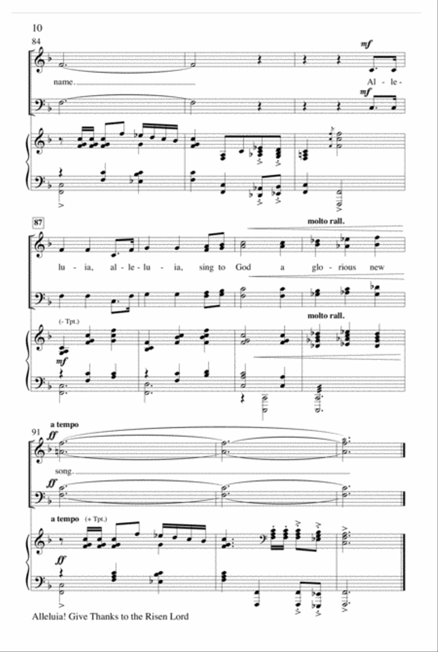 Alleluia! Give Thanks to the Risen Lord 4-Part scores gallery preview page 10
