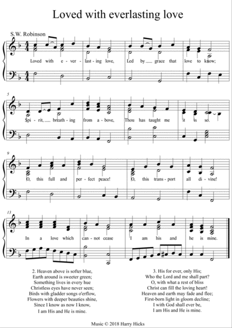 Loved with everlasting love. A new tune to this wonderful old hymn. Unison Choir scores gallery preview page 1