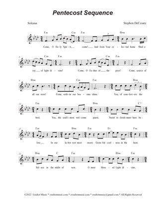Pentecost Sequence (Unison Choir - Medium Key)