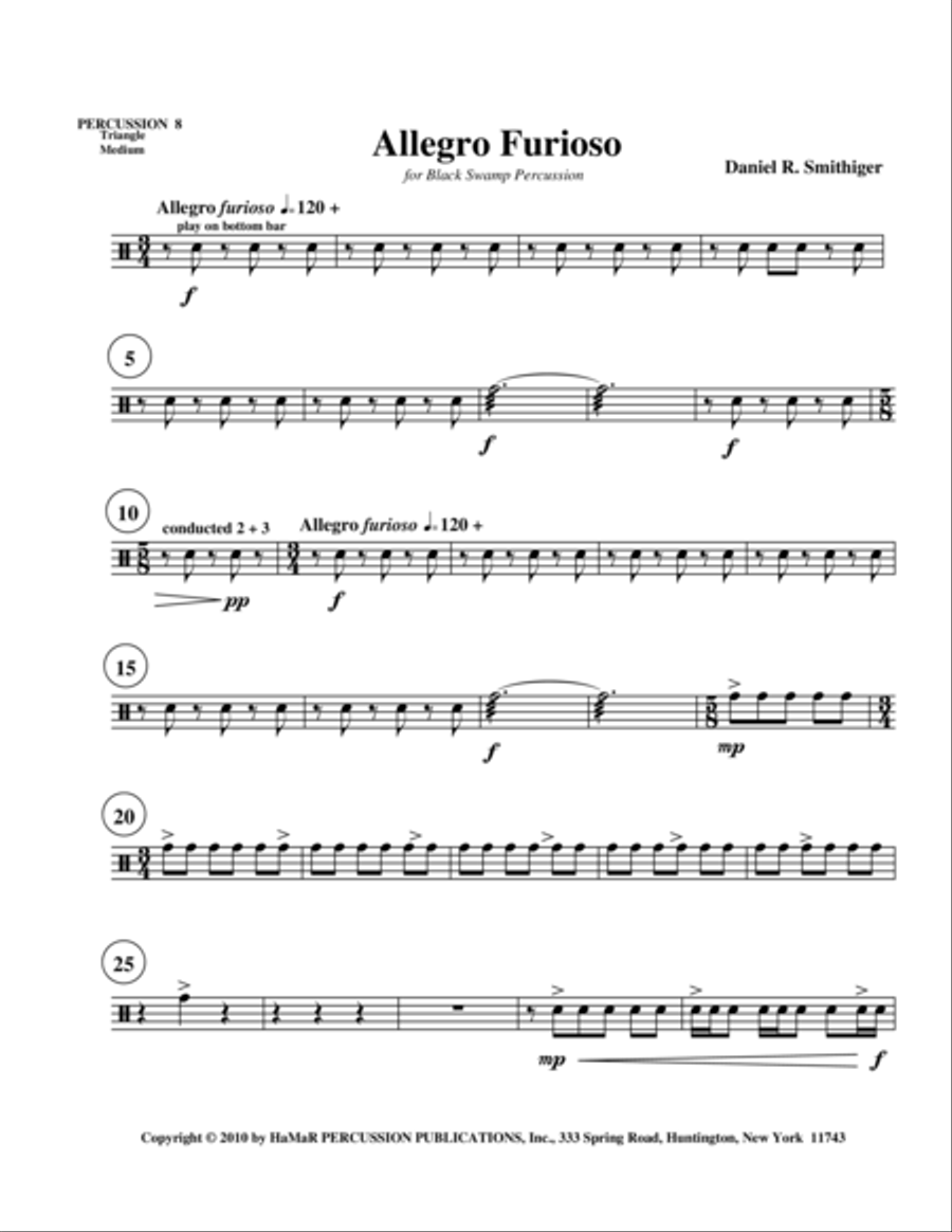 Allegro Furioso Percussion scores gallery preview page 1