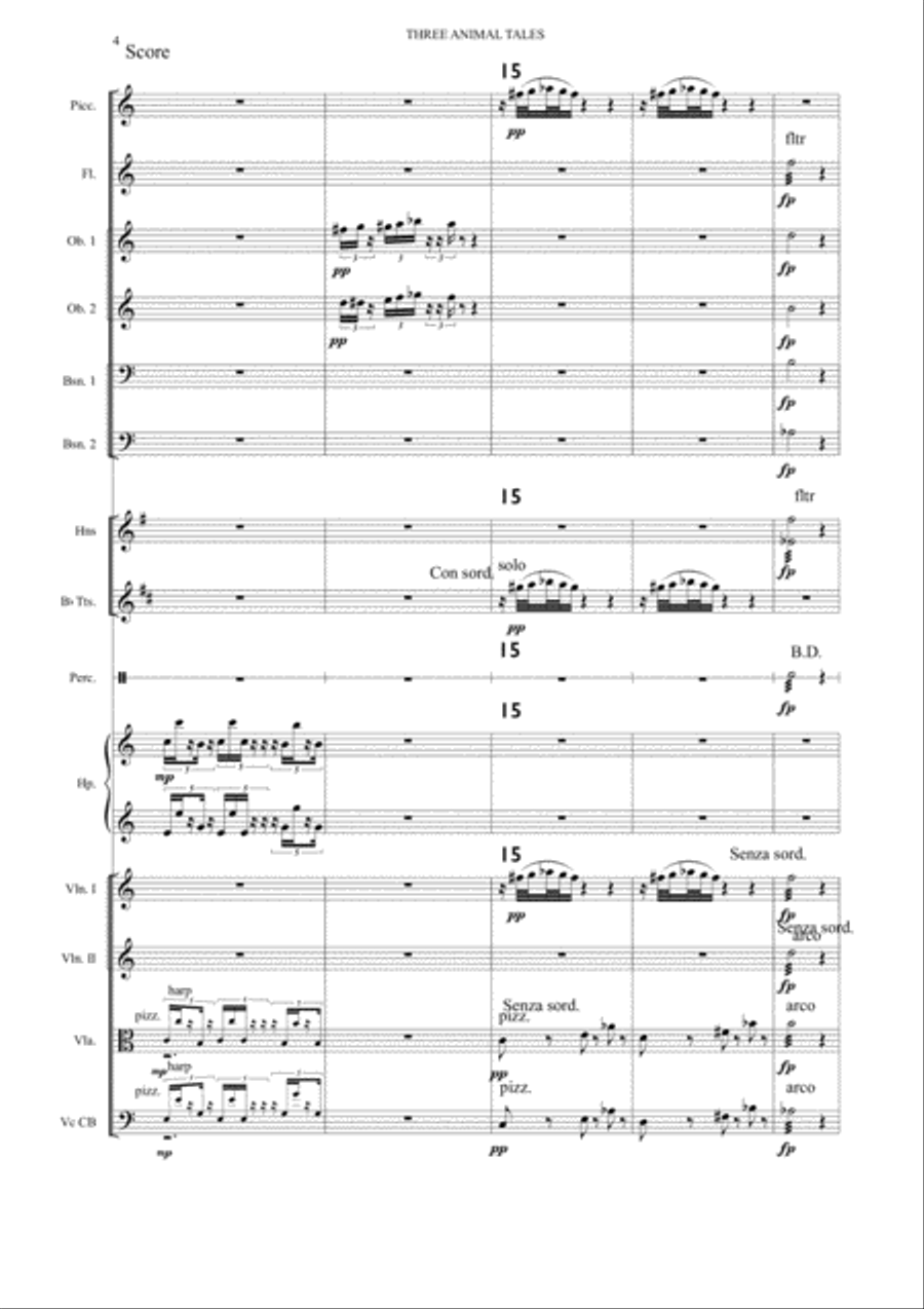 THREE ANIMAL SAYINGS 1--WHEN CAT'S AWAY, MICE WILL PLAY--orchestra Full Orchestra scores gallery preview page 4