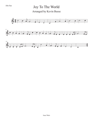 Book cover for Joy To The World (Easy key of C) Alto Sax