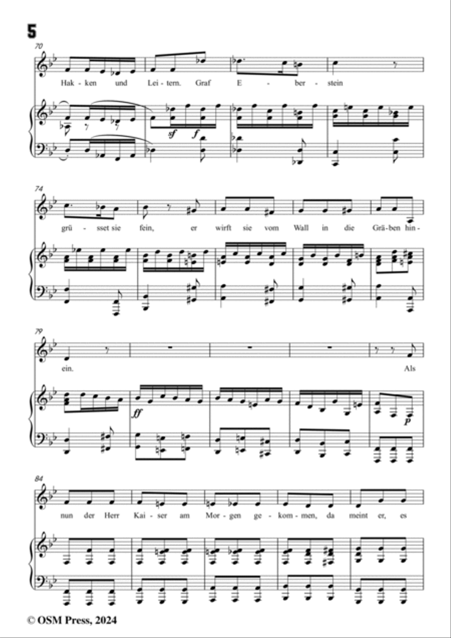 C. Loewe-Graf Eberstein(Zu Speier im Saale da hebt sich ein Klingen),in B flat Major Voice scores gallery preview page 6