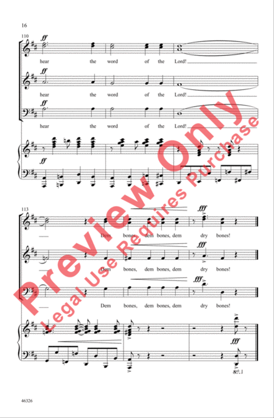 Dry Bones Dry Bones 3-Part scores gallery preview page 16