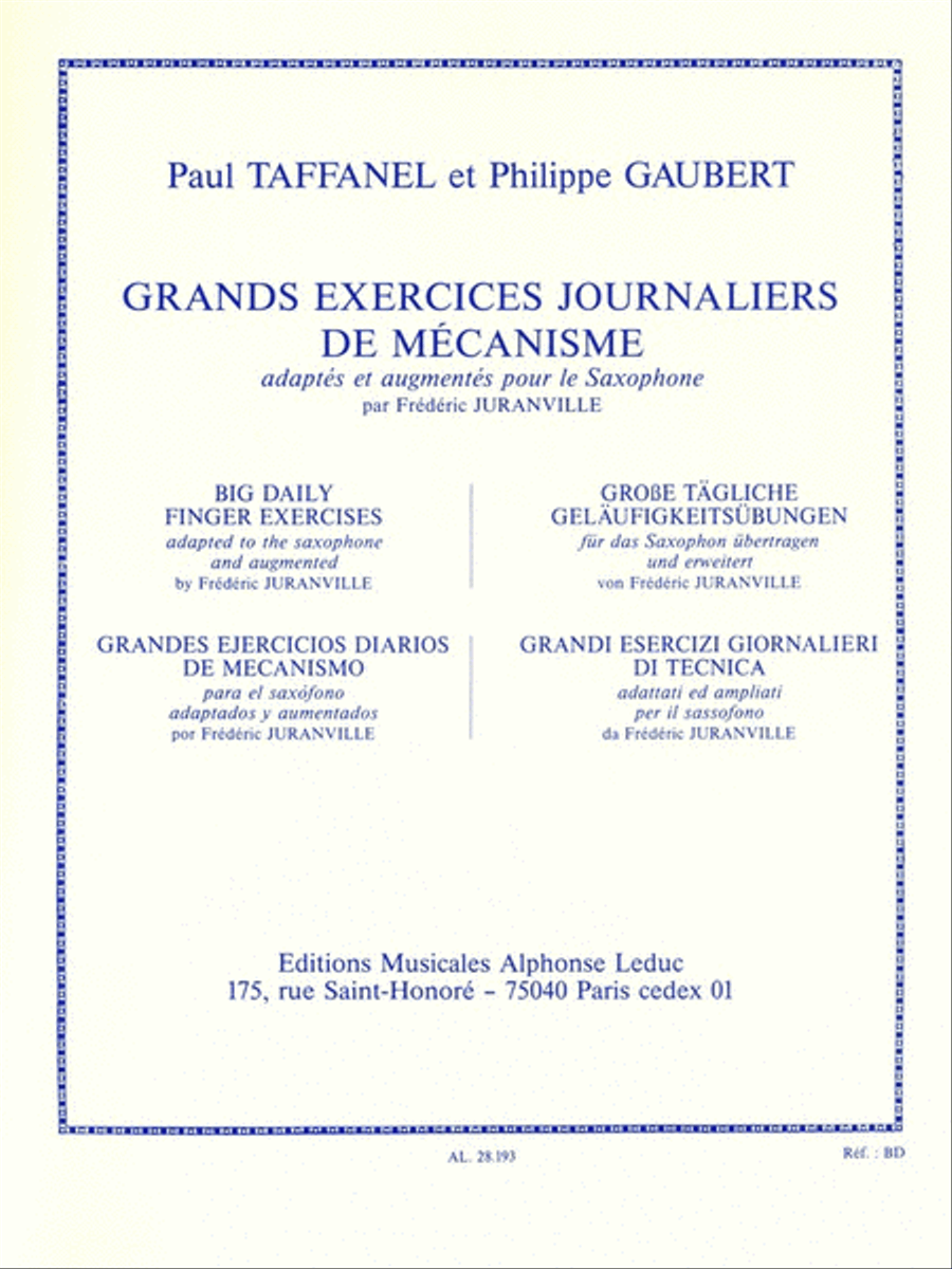 Grands Exercices Journaliers De Mecanisme (sax Saxophone scores gallery preview page 1