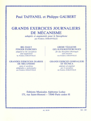 Book cover for Grands Exercices Journaliers De Mecanisme (sax