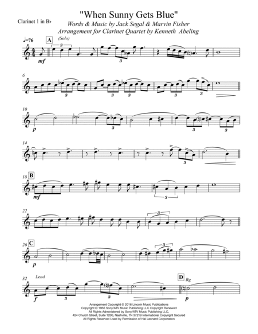 When Sunny Gets Blue When Sunny Gets Blue Woodwind Ensemble scores gallery preview page 6