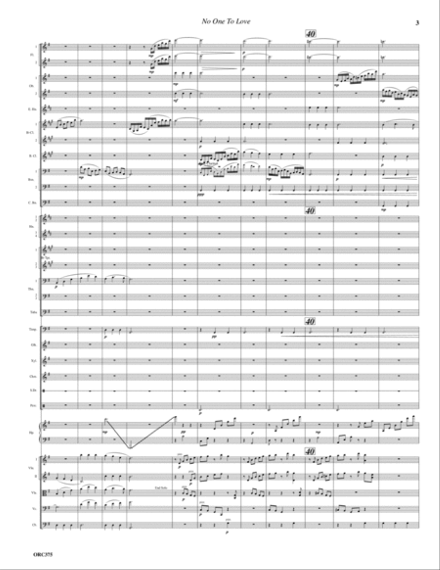 NO ONE TO LOVE (1862) arranged for FULL ORCHESTRA Full Orchestra scores gallery preview page 3