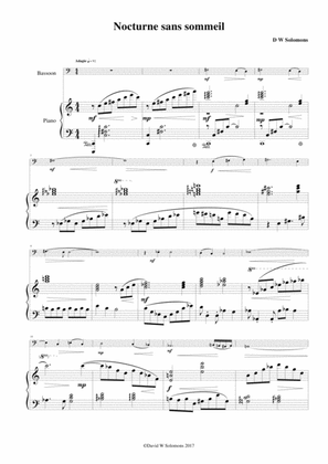 Nocturne sans sommeil (Sleepless nocturne) for bassoon and piano