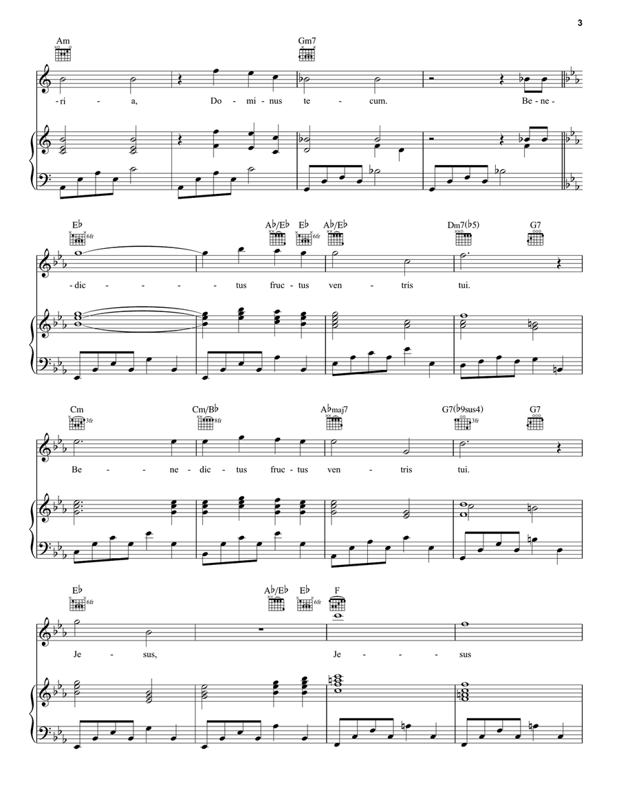 Ave Maria Pietas (feat. Aida Garifullina) Piano, Vocal, Guitar scores gallery preview page 3