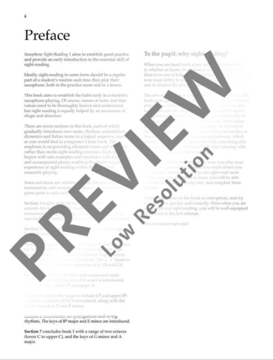 Saxophone Sight-Reading 1 Saxophone Solo scores gallery preview page 5