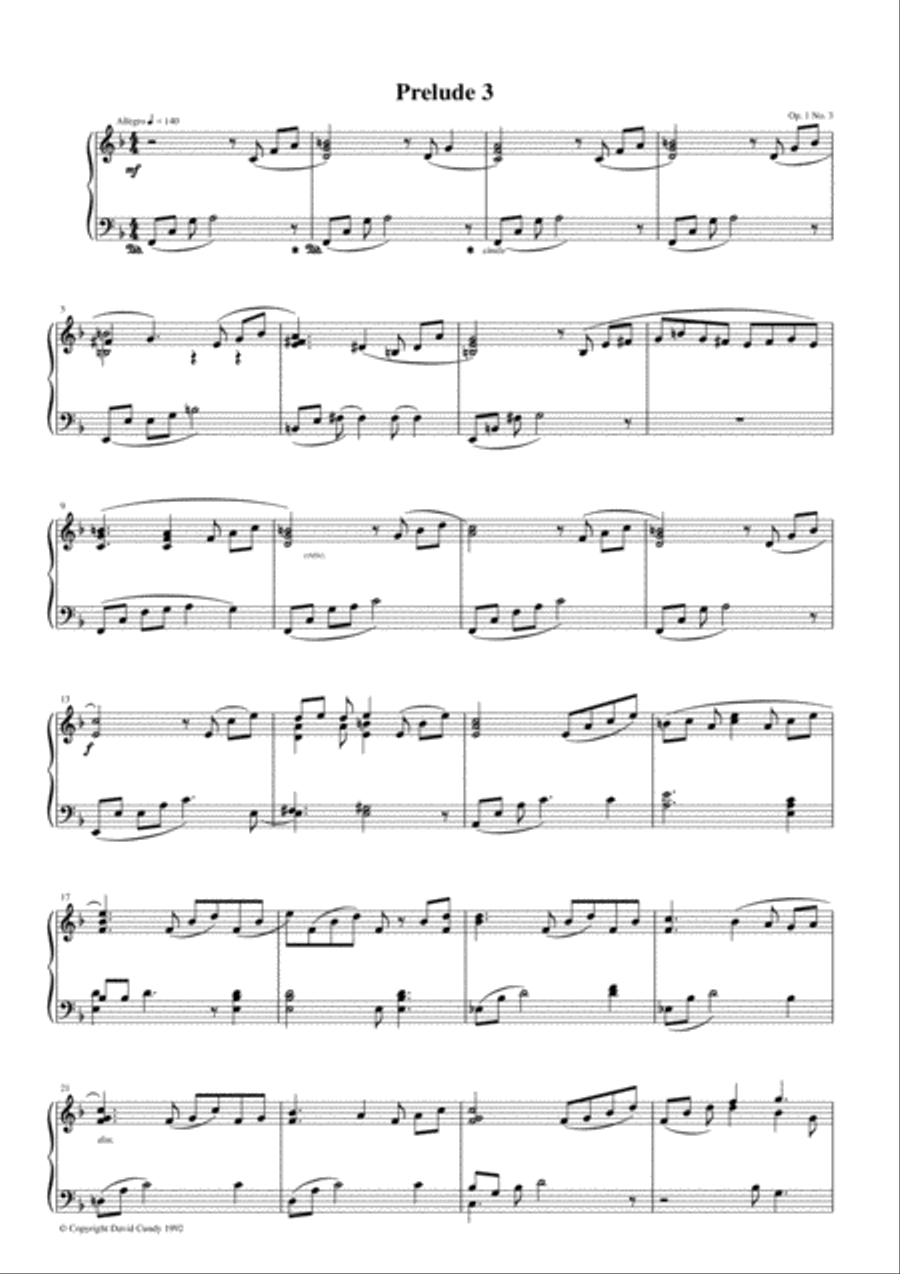 Prelude #3, Op. 1, No. 3 Piano Solo scores gallery preview page 1
