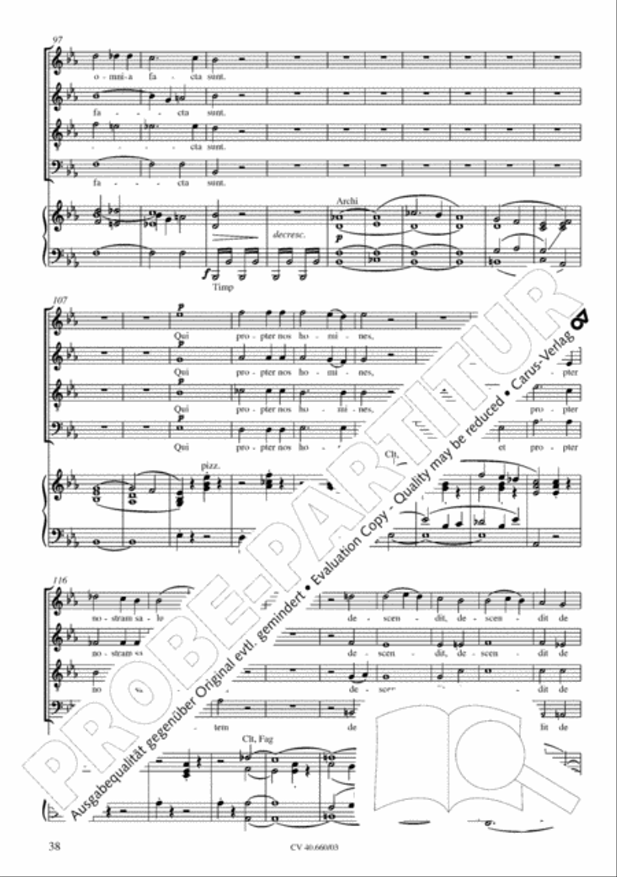 Mass in E flat major (Messe in Es) SATTB scores gallery preview page 39