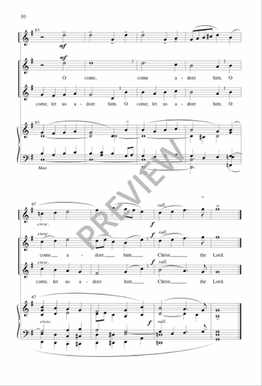 O Come, All Ye Faithful 3-Part scores gallery preview page 10