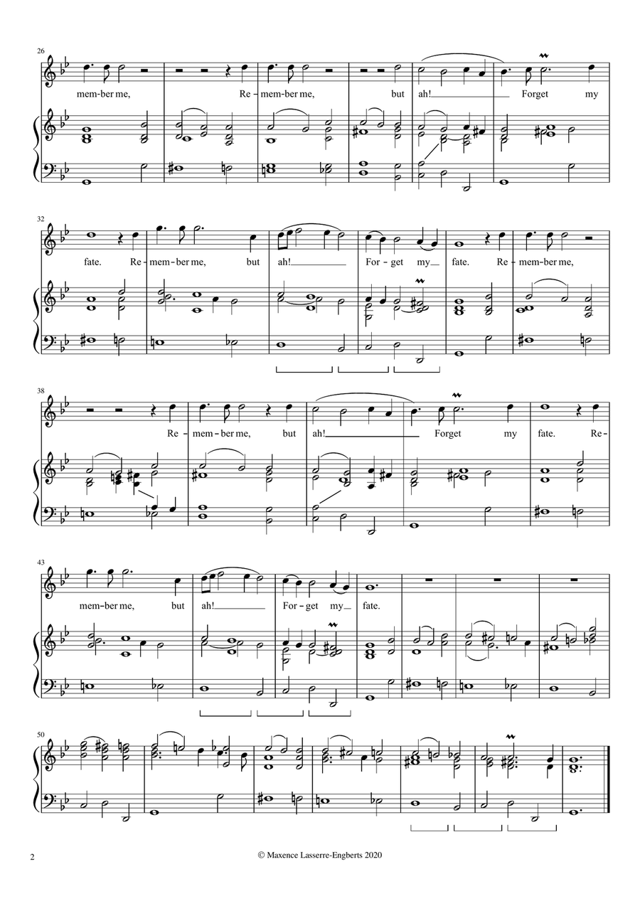 Dido's Lament [Medium High Voice; Key: Gm] Piano, Vocal scores gallery preview page 2