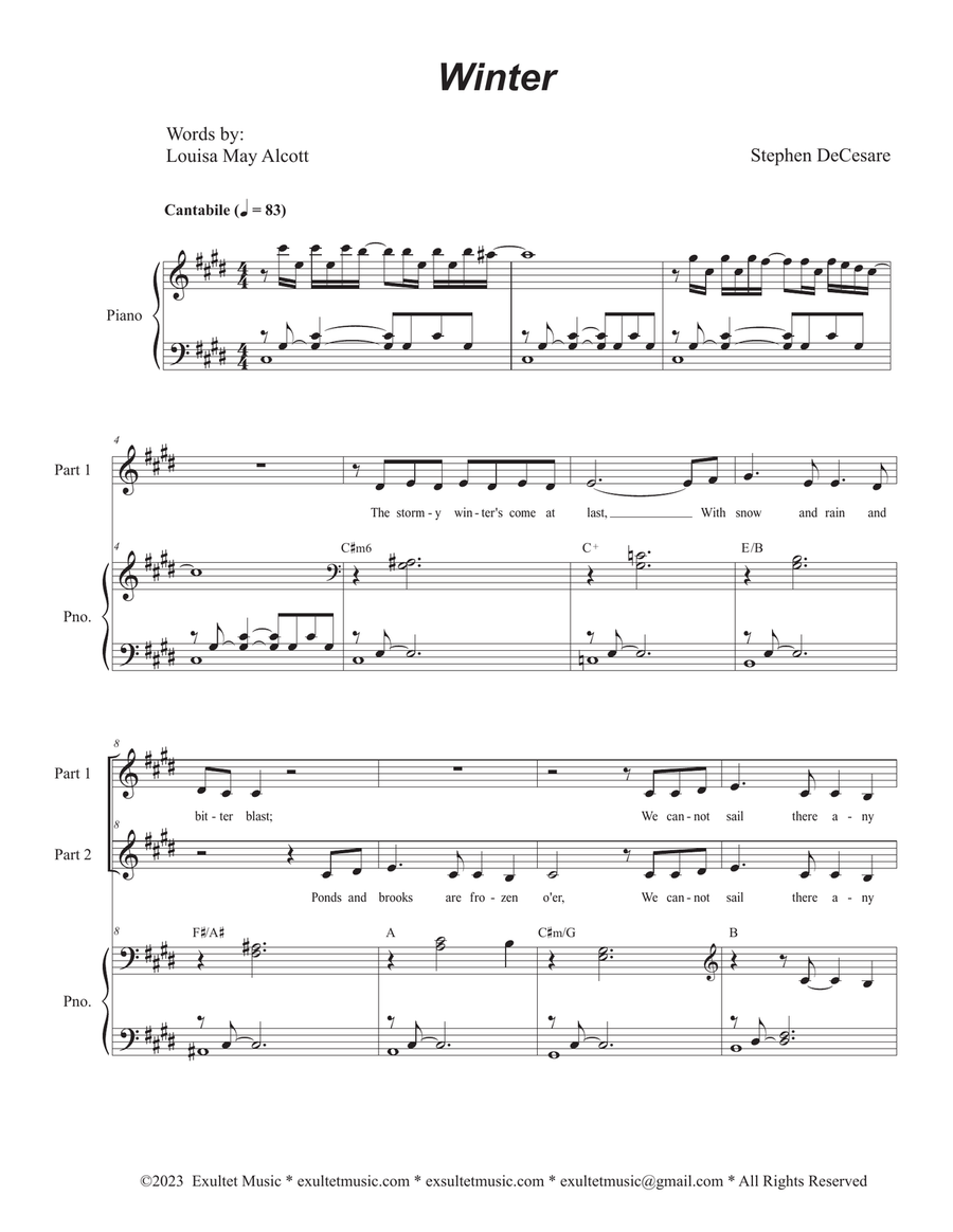 Winter (2-part choir) Winter (2-part choir) 2-Part scores gallery preview page 1
