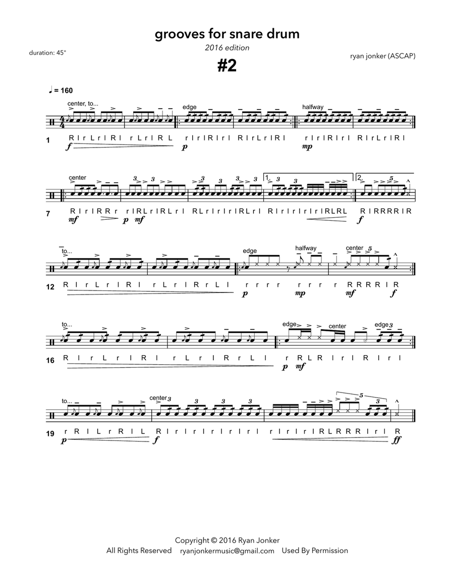 Groove #2 for Snare Drum Snare Drum scores gallery preview page 1
