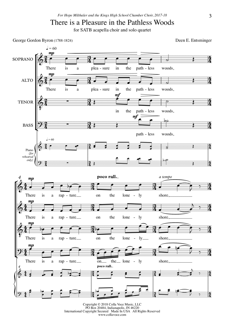 There is a Pleasure in the Pathless Woods 4-Part scores gallery preview page 1