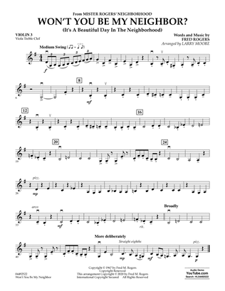 Won't You Be My Neighbor? (arr. Larry Moore) - Violin 3 (Viola Treble Clef)