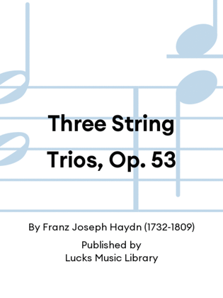 Book cover for Three String Trios, Op. 53