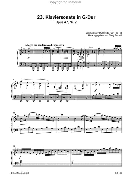 23. Klaviersonate in G-Dur, Opus 47, Nr. 2