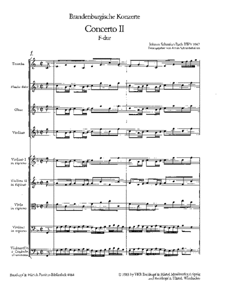 Brandenburg Concerto No. 2 in F major BWV 1047