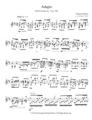 "Adagio" Violin Sonata Op. 108