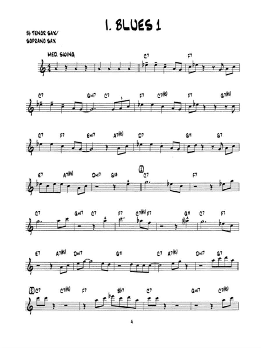 15 Easy Jazz, Blues & Funk Etudes Tenor Saxophone scores gallery preview page 6