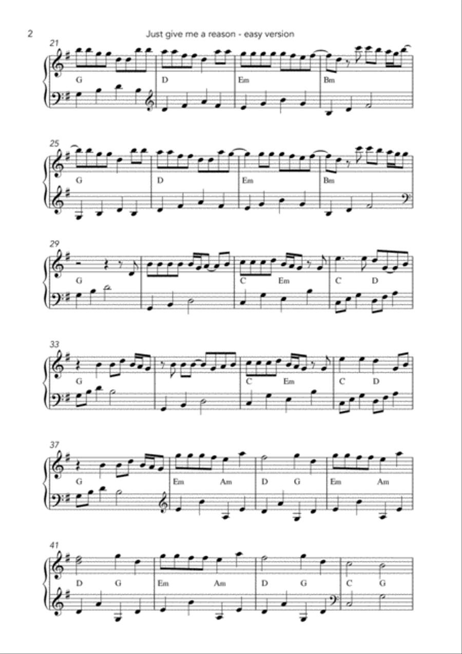 Just Give Me A Reason Just Give Me A Reason Harp scores gallery preview page 2