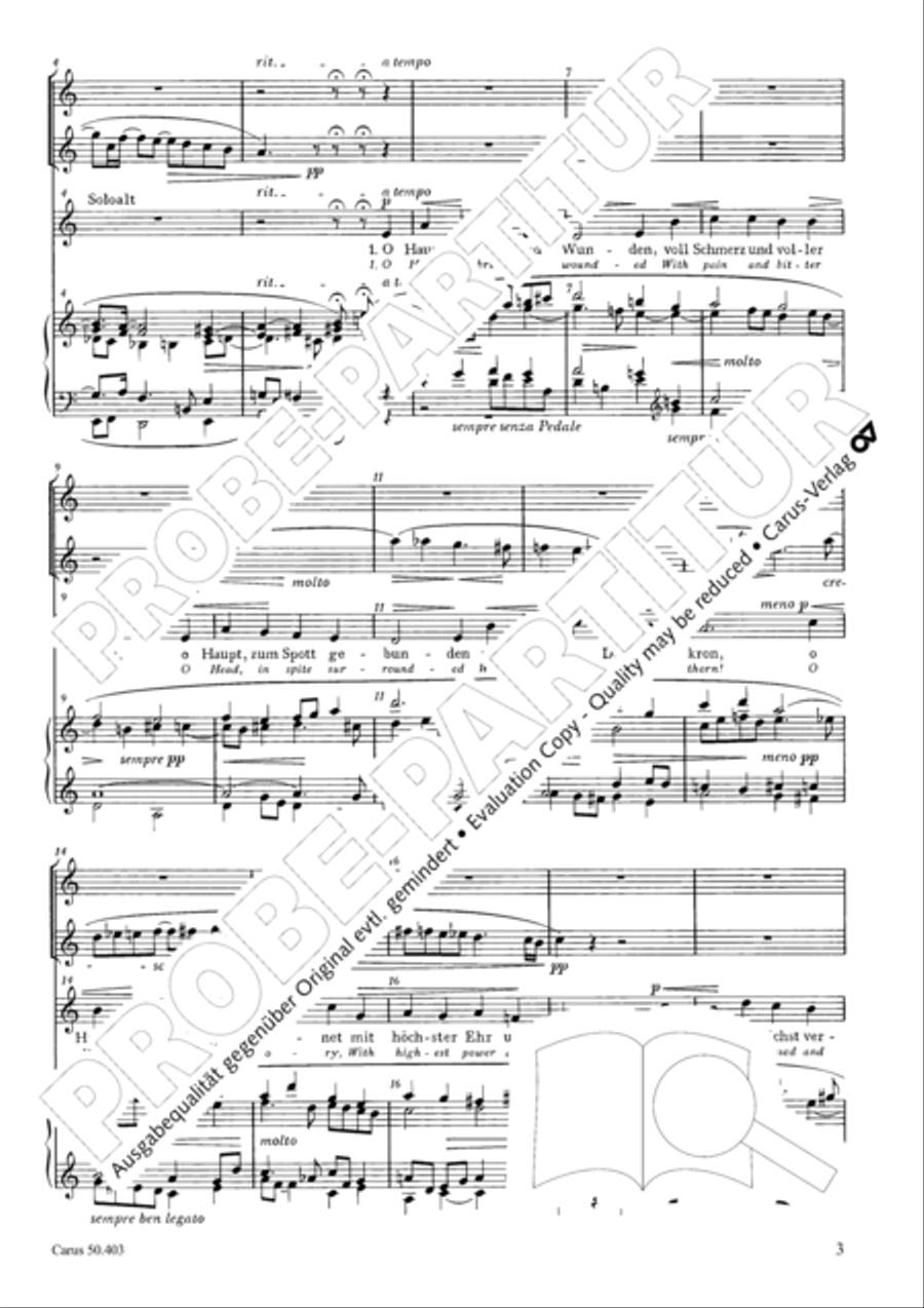 O sacred head, sore wounded (O Haupt voll Blut und Wunden) 4-Part scores gallery preview page 4