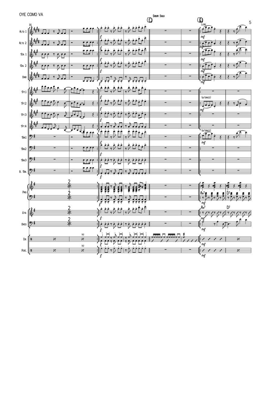 Oye Como Va Jazz Ensemble scores gallery preview page 5